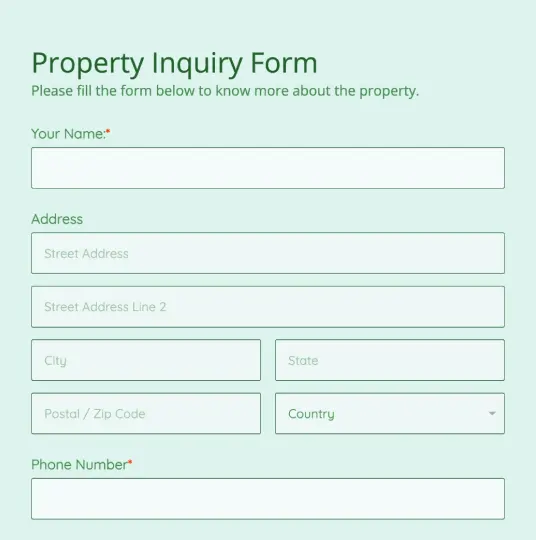 <strong>Property Inquiry Form</strong>