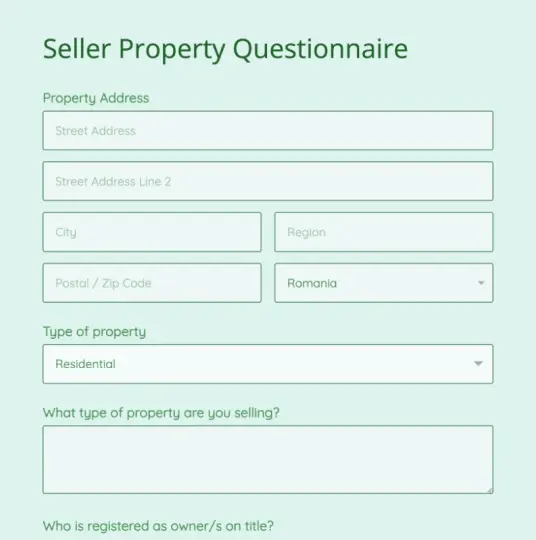 <strong>Seller Property Questionnaire</strong>