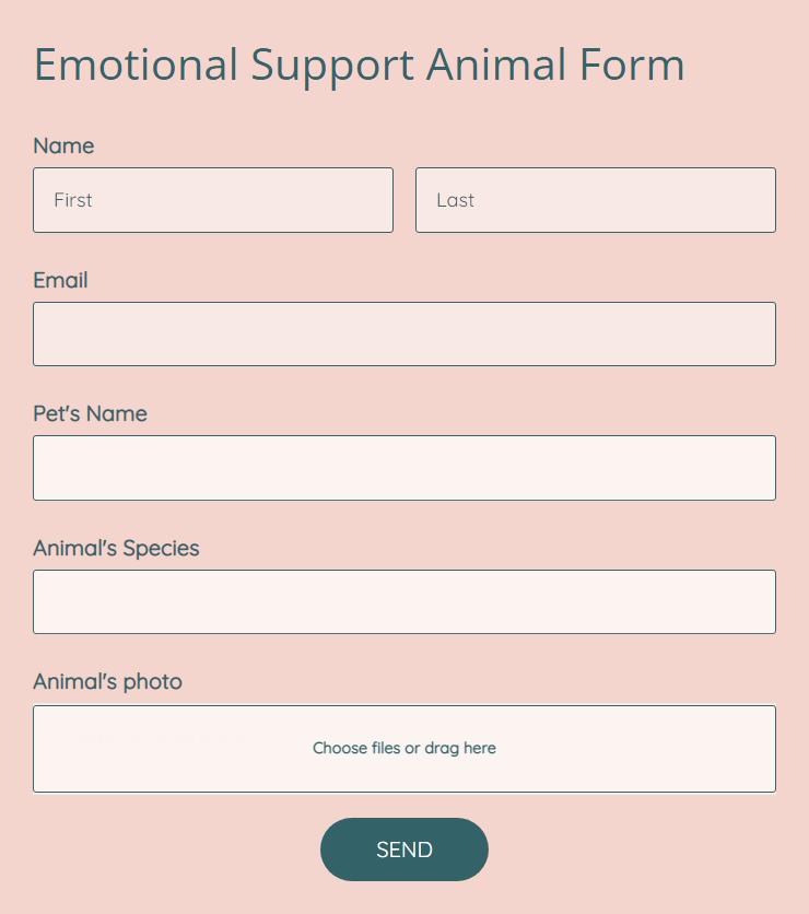 emotional support animal form
