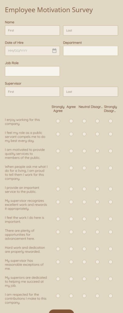 employee motivation survey