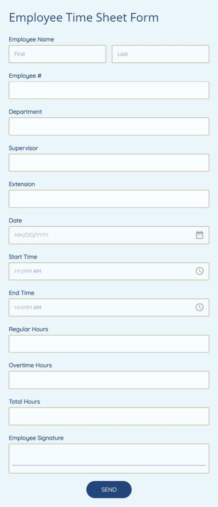 employee time sheet form