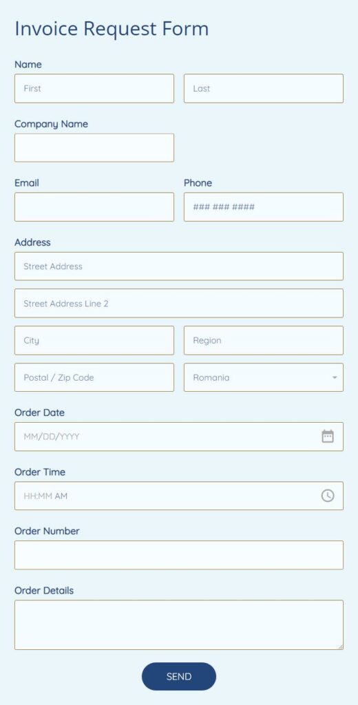 invoice request form