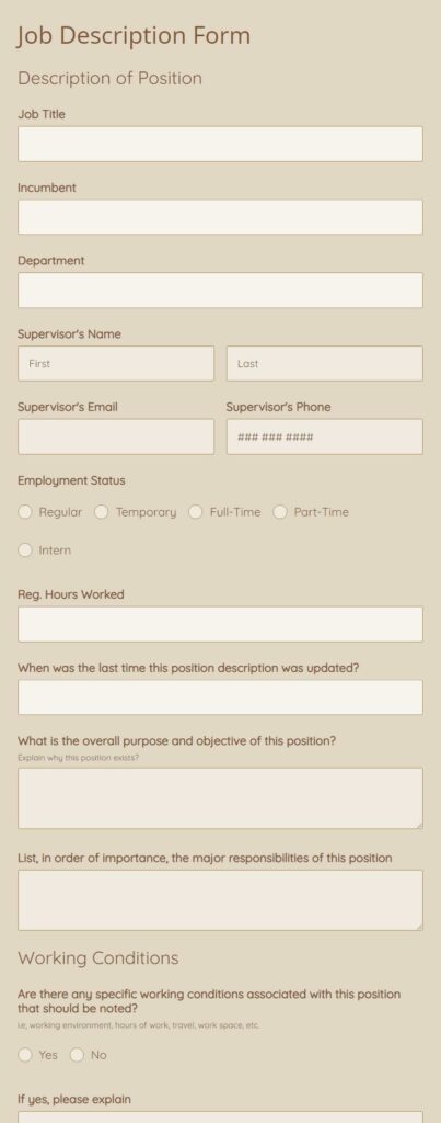 job description form