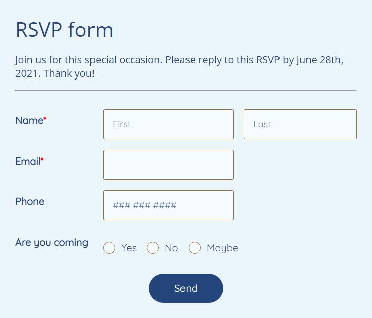 rsvp form template