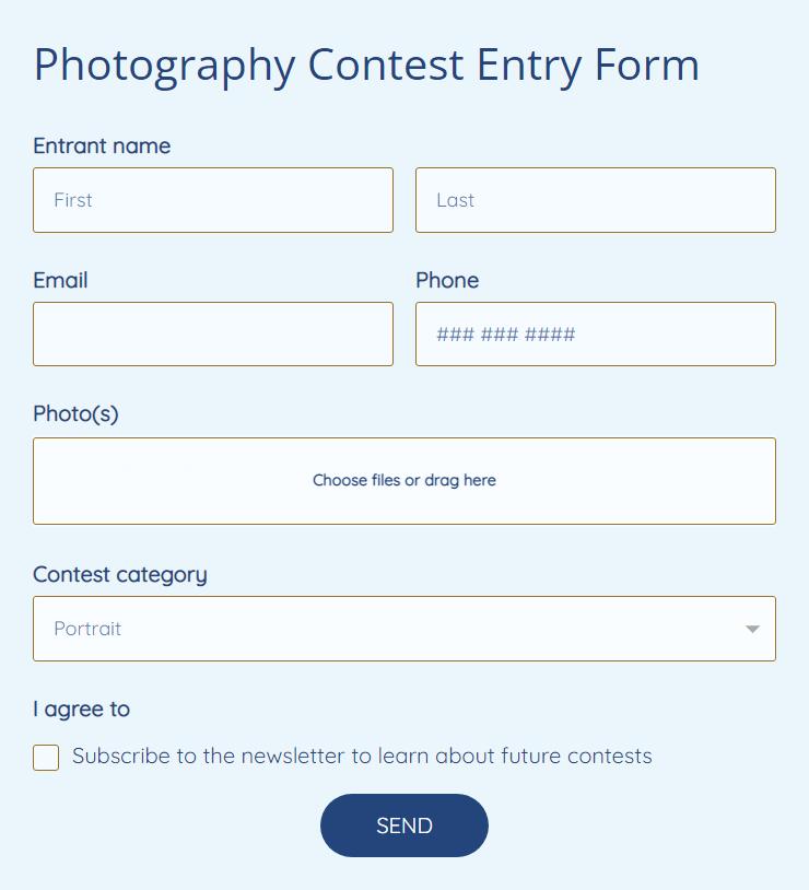 photography contest entry form 