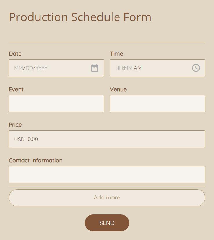 production schedule form