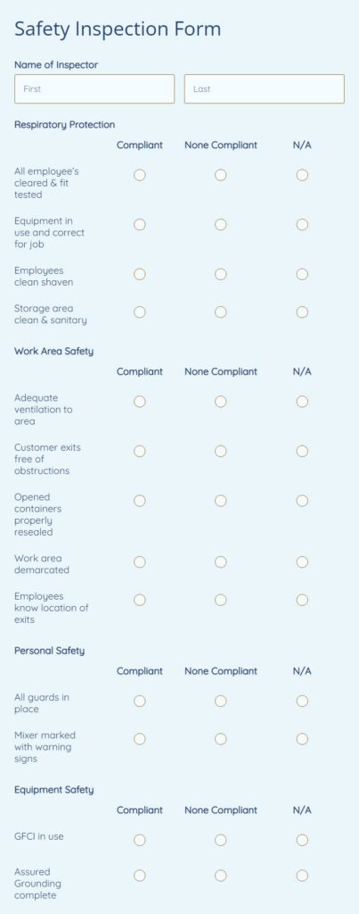 safety inspection form 