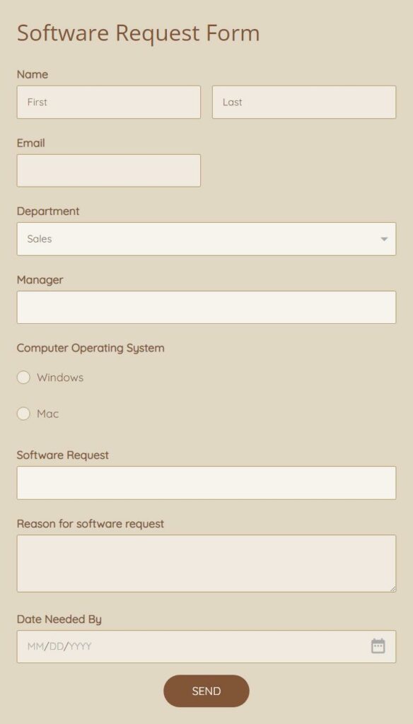 software request form