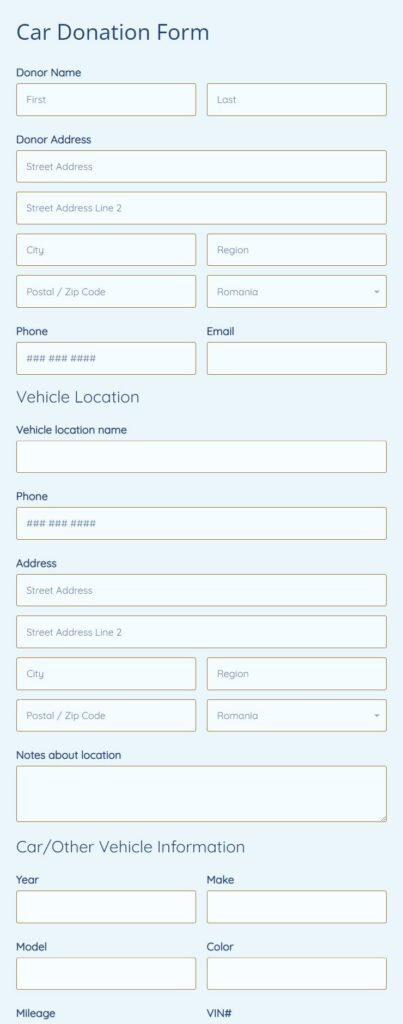 car donation form
