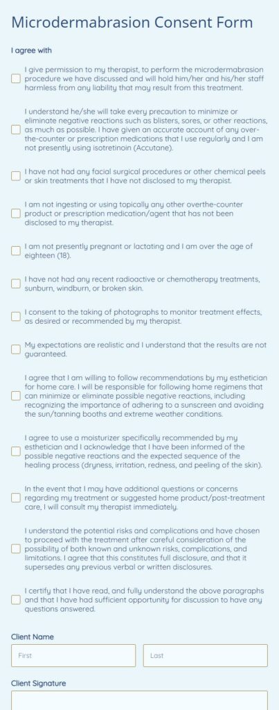 microdermabrasion consent form