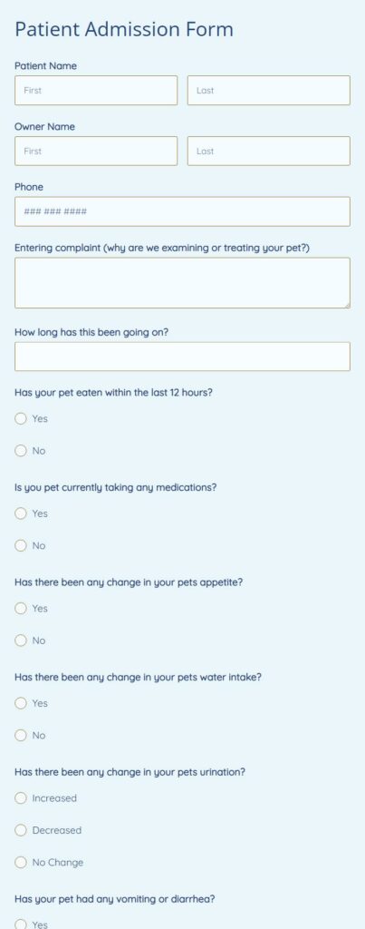 patient admission form 