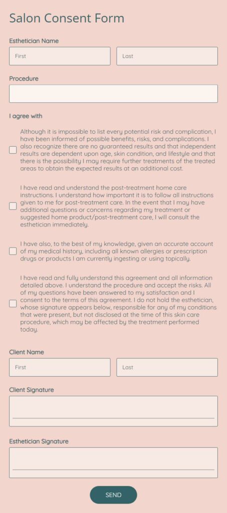 salon consent form