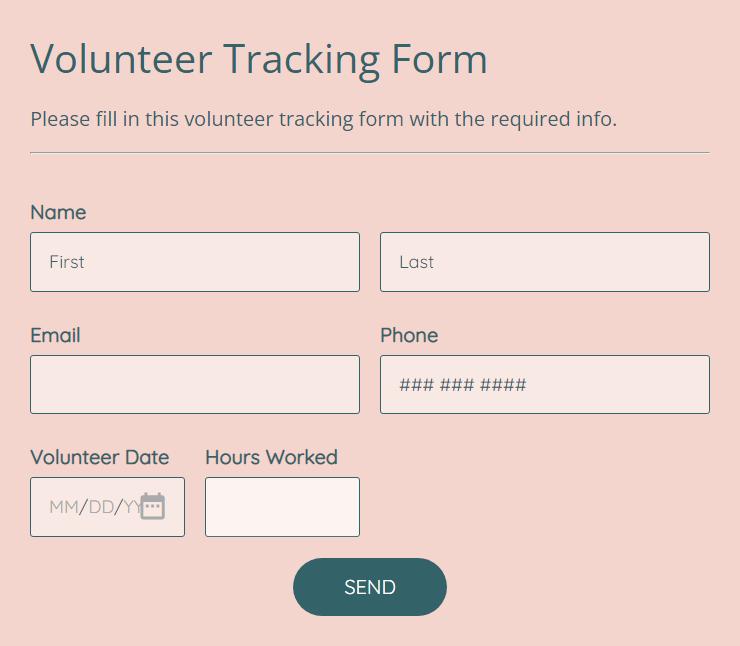 volunteer tracking form