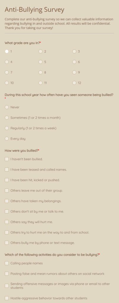 bullying survey
