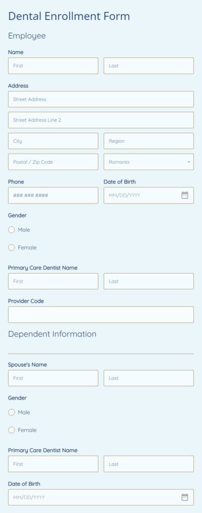 dental enrollment form