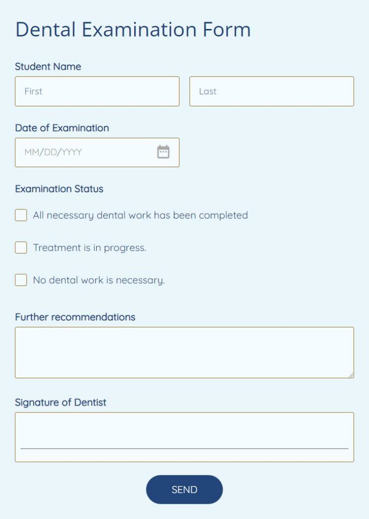 dental examination form