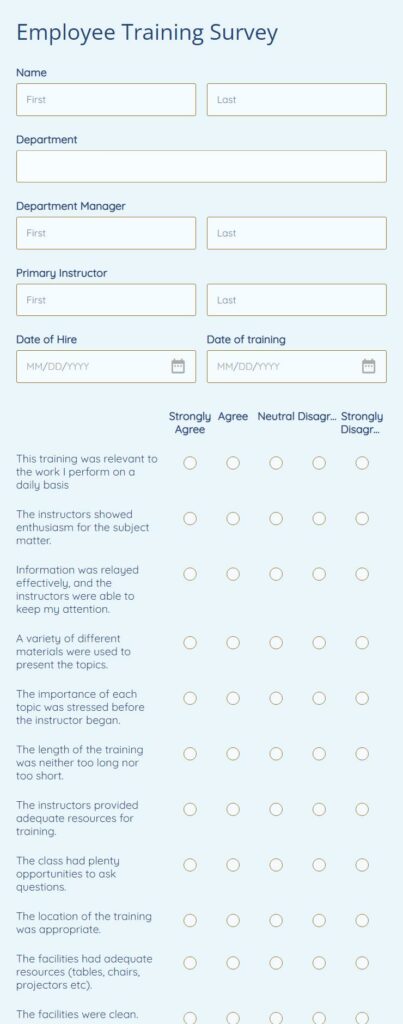 Employee Training Survey