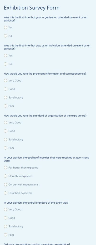 exhibition survey form