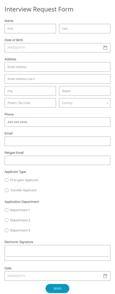 interview request form