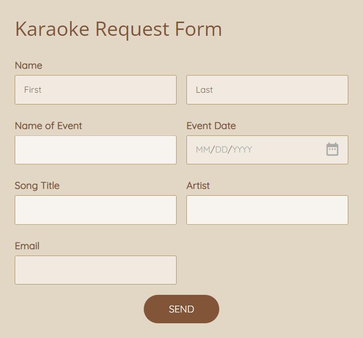 karaoke request form template