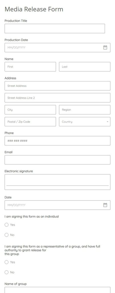 media release form template
