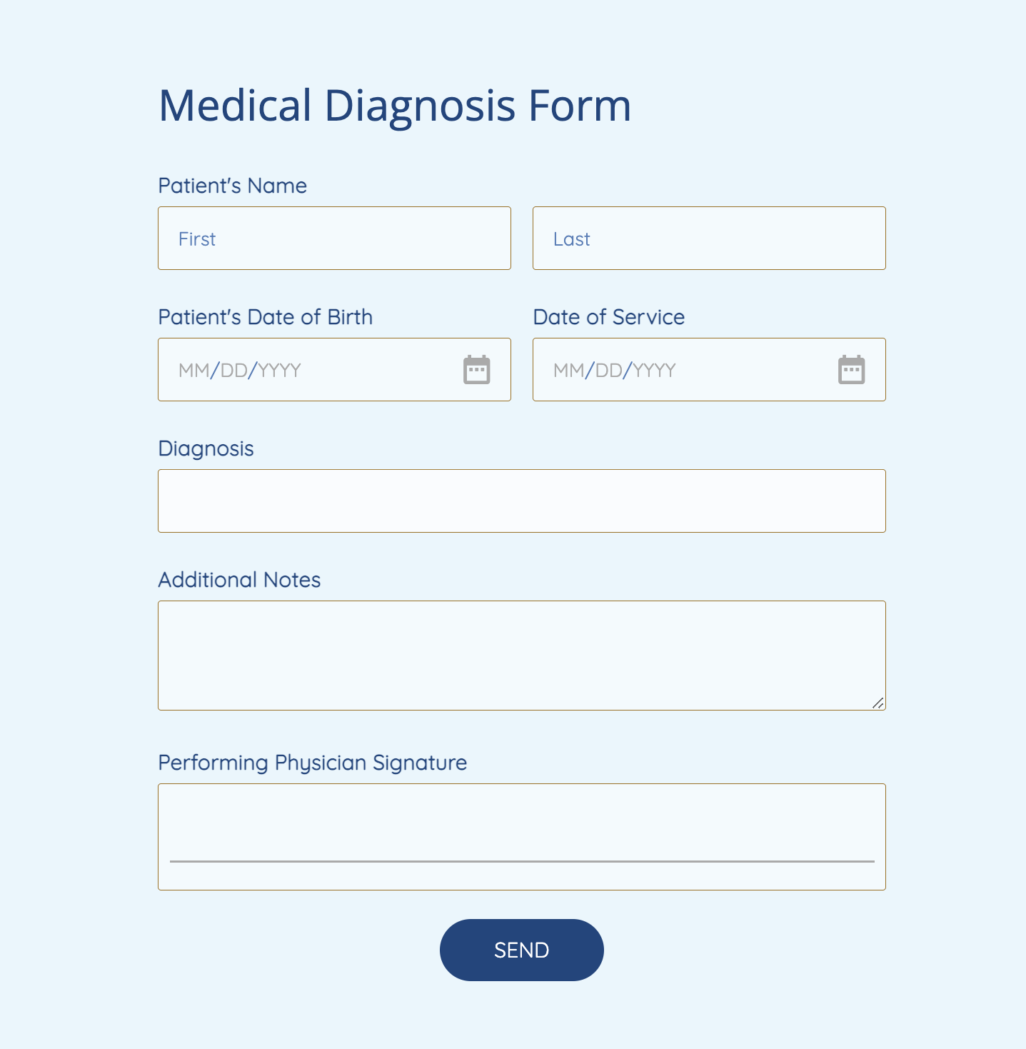 Medical Diagnosis Form