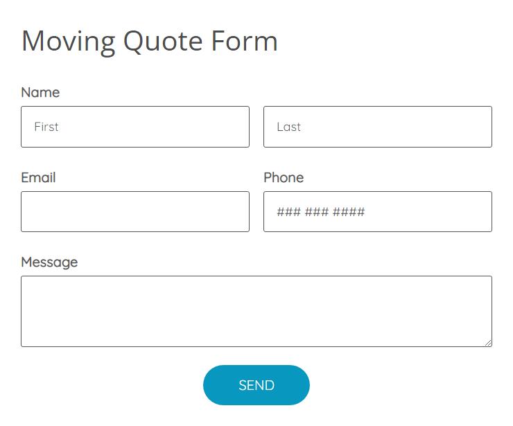 Moving Quote Form Template