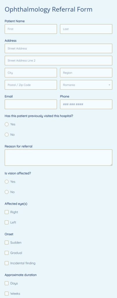 ophthalmology referral form