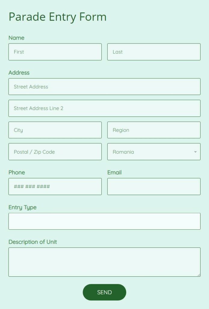 parade entry form template