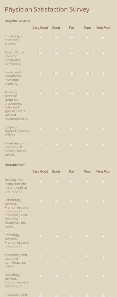 physician satisfaction survey