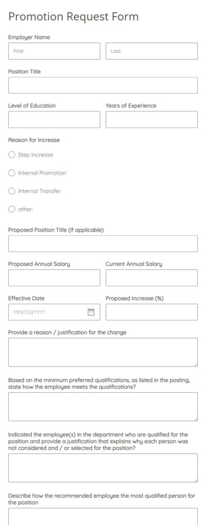 promotion request form