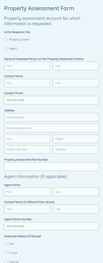 Property Assessment Form