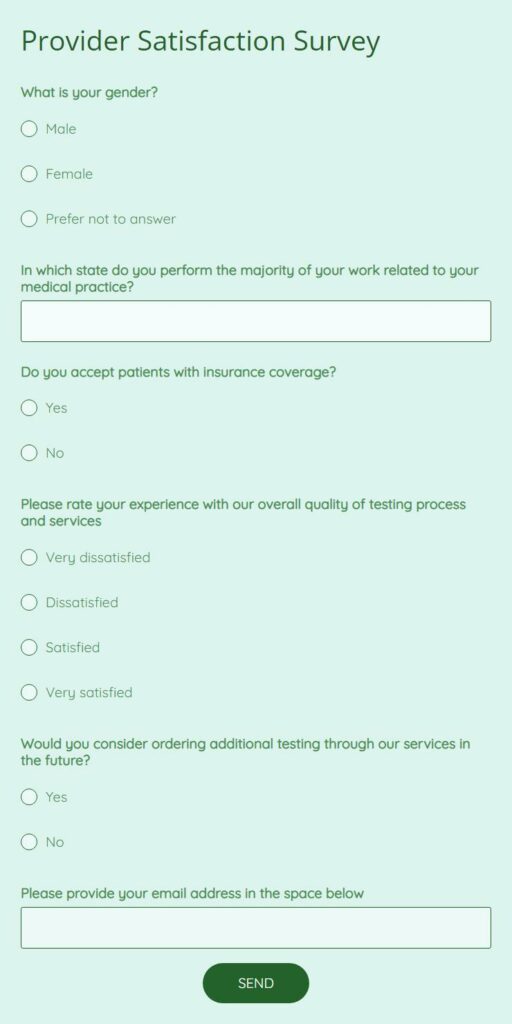 provider satisfaction survey