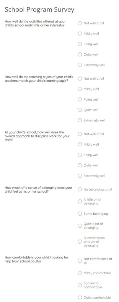 School Program Survey