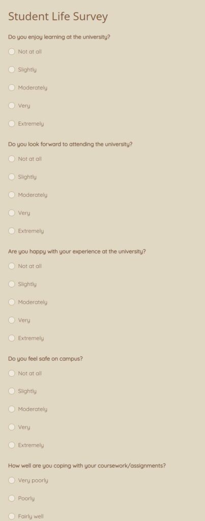 Student Life Survey