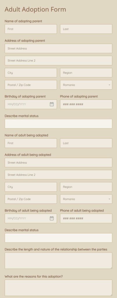 Adult Adoption Form