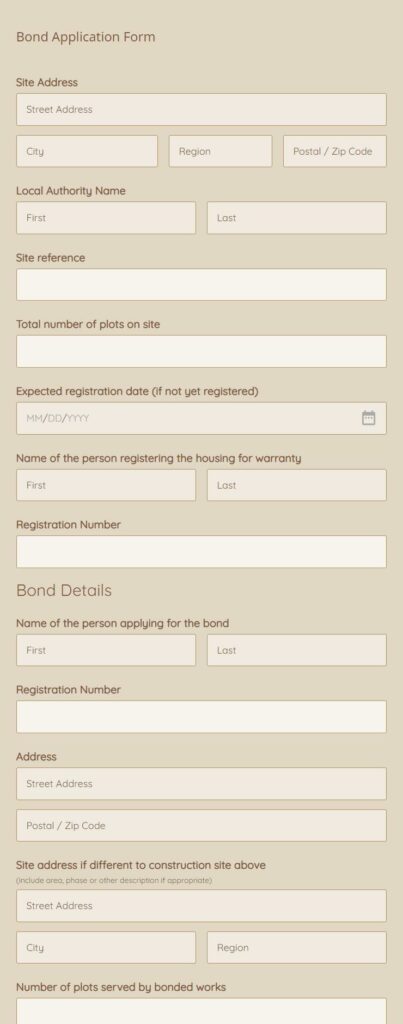 Bond Application Form