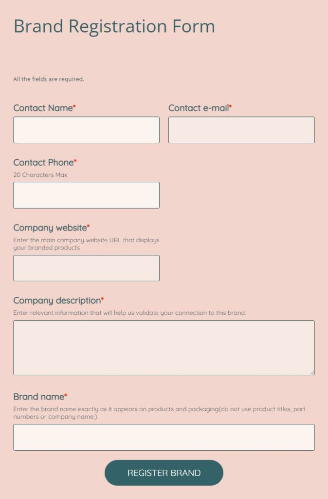 Brand Registration Form