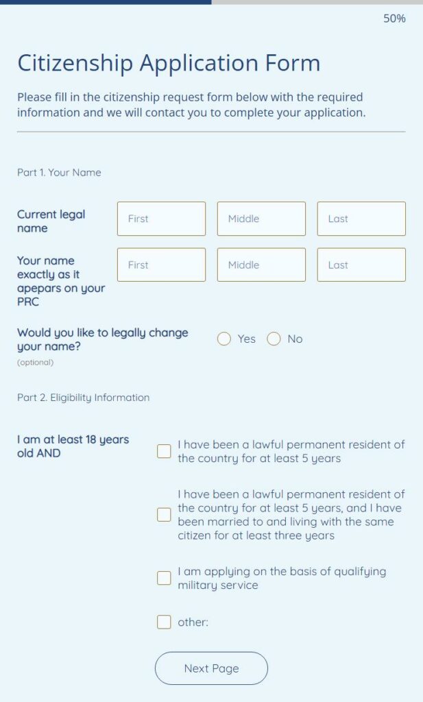 citizenship application form template