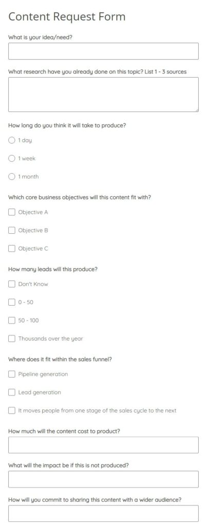 Content Request Form
