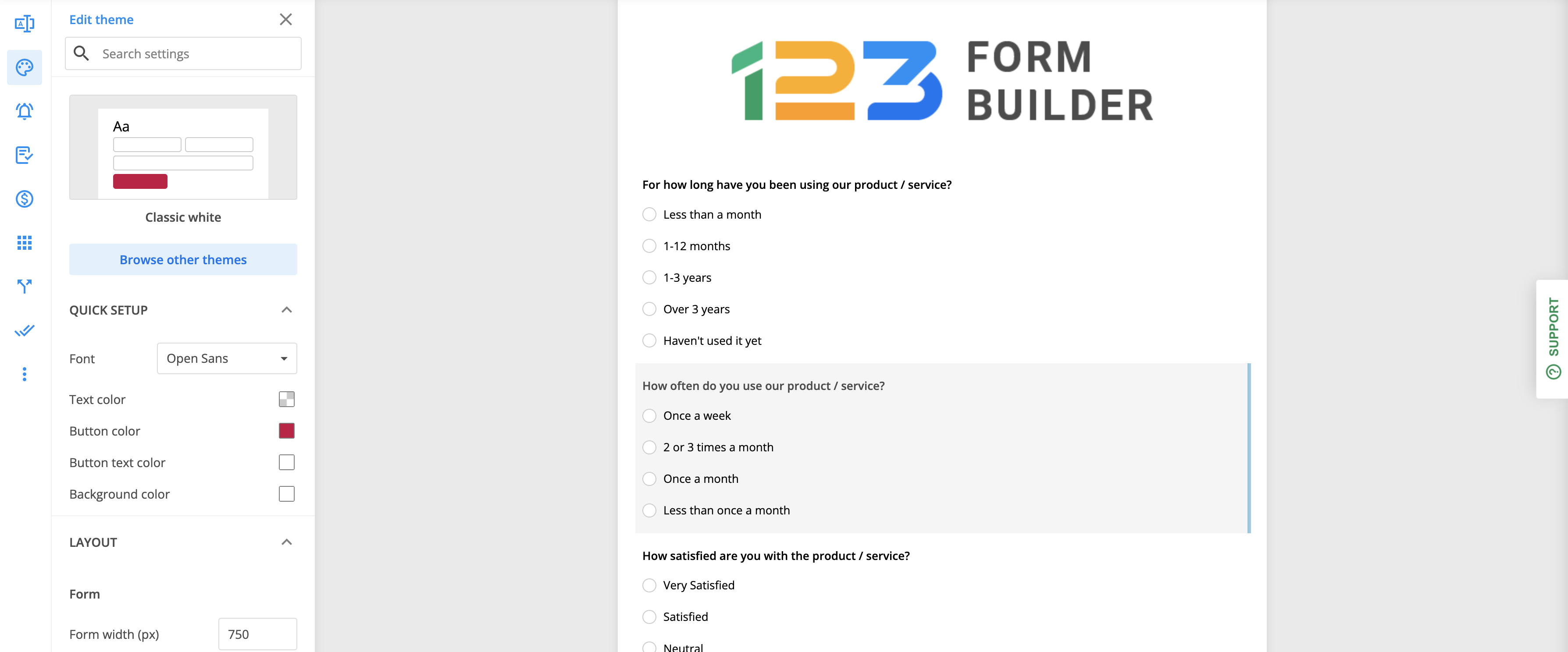 Customize Web Forms 123FormBuilder