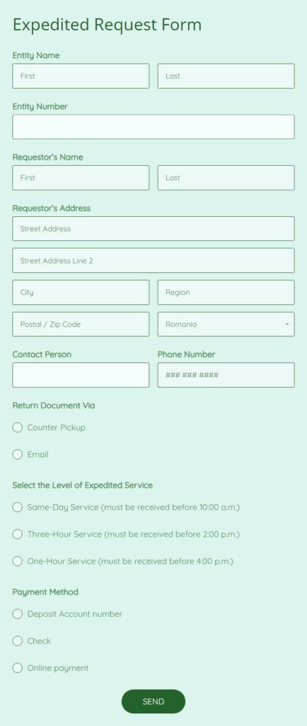 Expedited Request Form