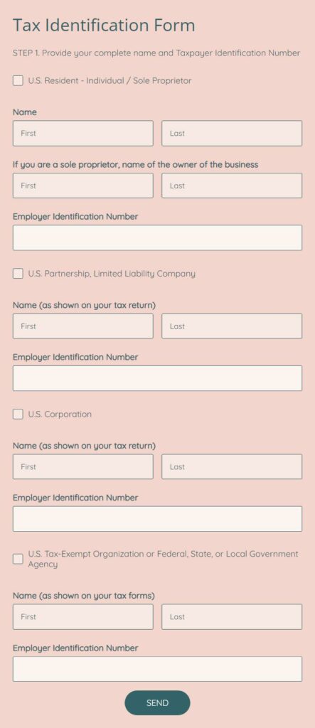 Tax Identification Form