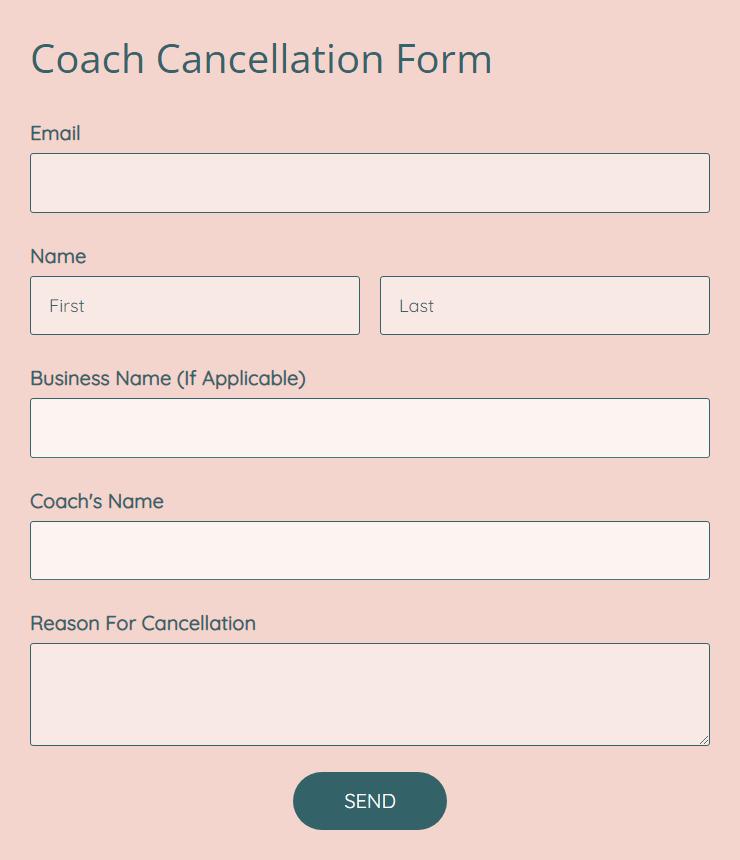 Coach Cancellation Form