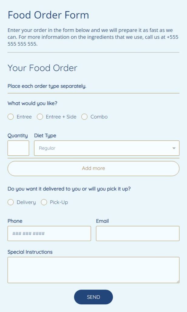 Food Order Form