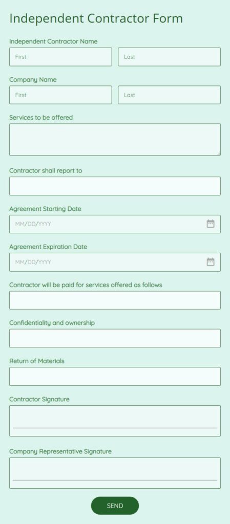 Independent Contractor Form