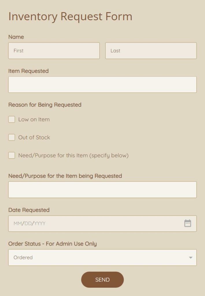 Inventory Request Form