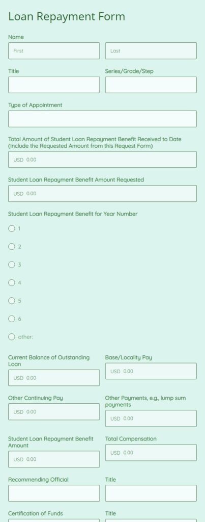 Loan Repayment Form
