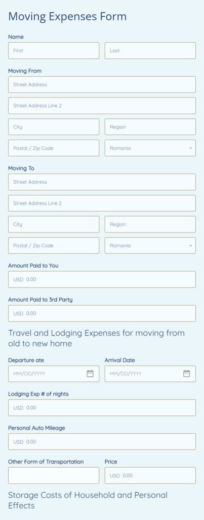 Moving Expenses Form