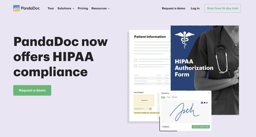 PandaDoc HIPAA compliant form builder